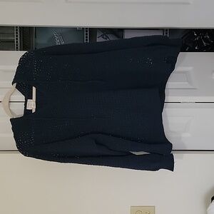 Nicole Miller Hooded See Thru Sweater